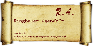 Ringbauer Agenór névjegykártya
